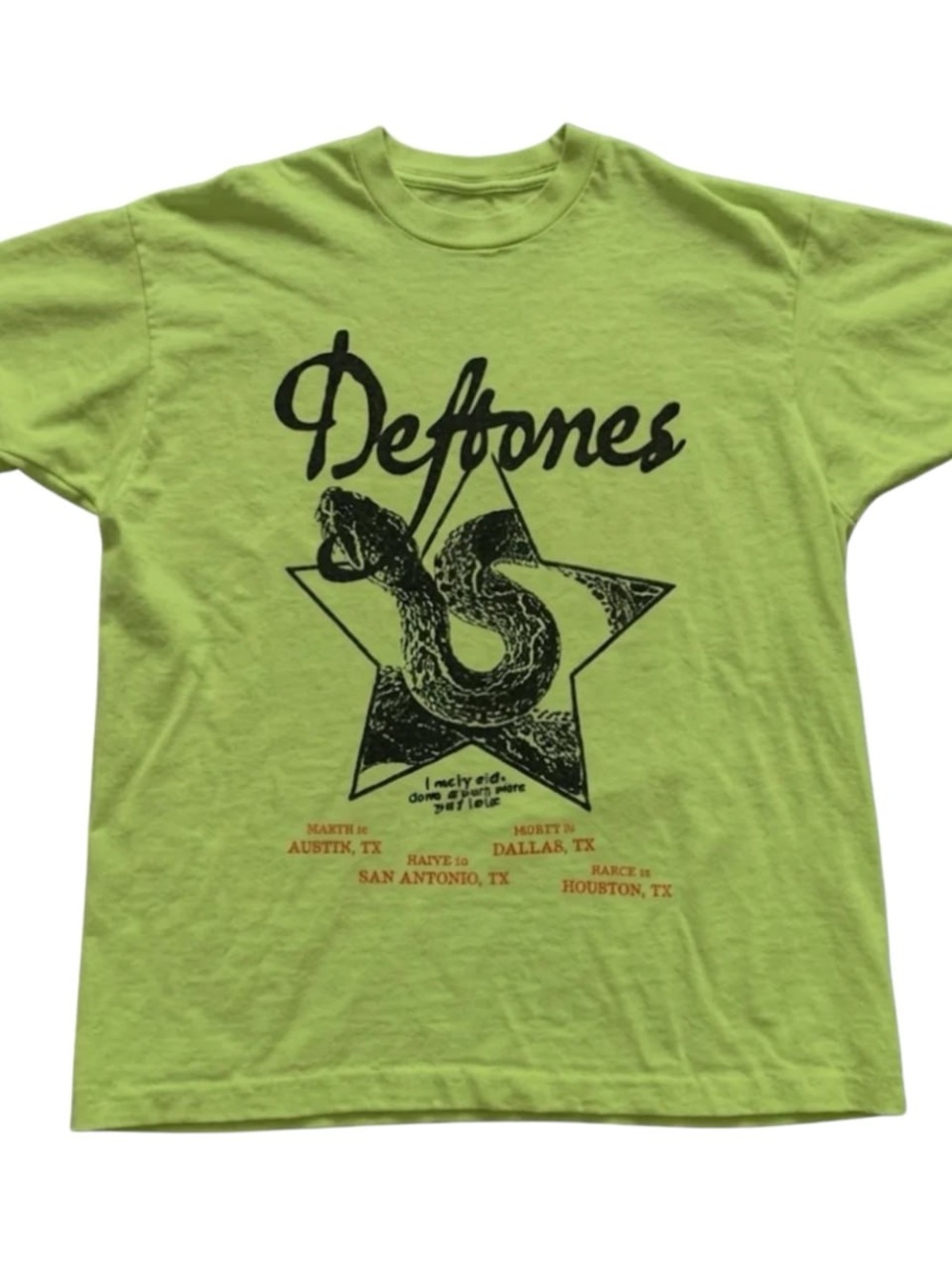 Kiwi Green Deftones Graphic Tee, music shirt